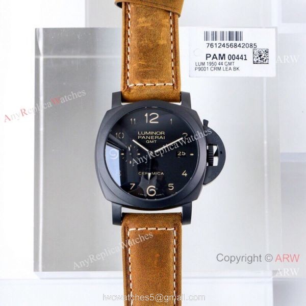 (VS) Swiss Copy Panerai Luminor GMT 1950 Ceramica PAM 441 Watch