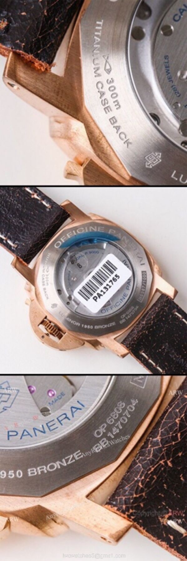 (VS) 1-1 Swiss Copy Panerai Luminor Submersible P9000 Bronzo Watch Pam382