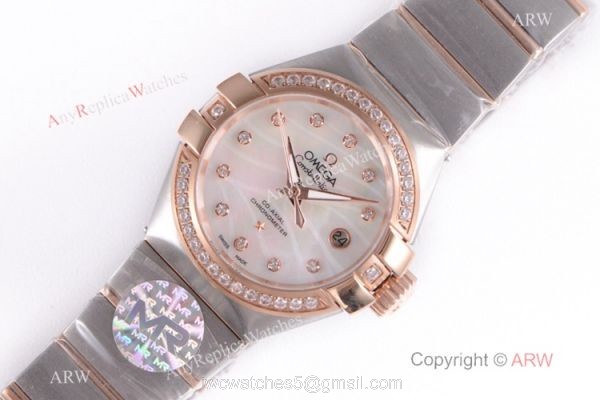 Omega Constellation 2-Tone Rose Gold 8521 Watch Super Clone