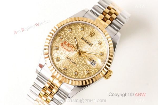 N9 Factory Copy Rolex Datejust Jubilee Gold Micro Face 39mm Watch ETA2836