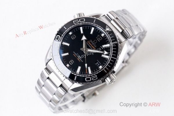 (VS) Omega Seamaster Super Clone Watch Planet Ocean 600M Ss Black Ceramic 43.5mm