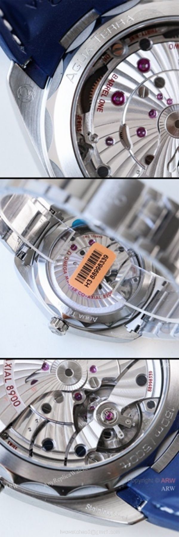 VS Replica Omega Seamaster Aqua Terra 150m MASTER watch Blue Dial Blue Rubber Strap