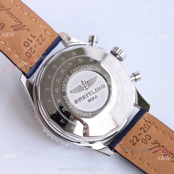 JF Factory Copy Breitling Navitimer 01 Automatic Chronograph Watch SS Blue Dial