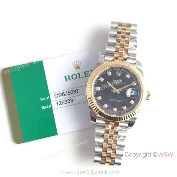 EW Factory Replica Rolex Datejust II EW 3235 Watch 2-Tone Jubilee Diamond Marker