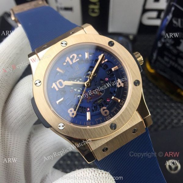 Copy Hublot Classic Fusion Skeleton Face Rose Gold Watch 2019 New