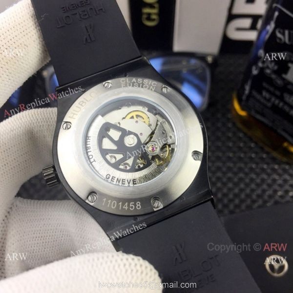 Copy Hublot Classic Fusion Skeleton Gray Gummy Strap Watches 2019 New
