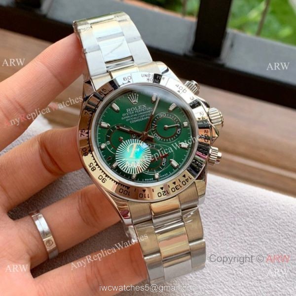 Replica Rolex Daytona 40mm Watches Ss Silver Dial w/ Black Subdials