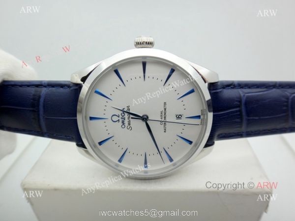 Low Price Omega Seamaster Automatic Watch Blue Leather Strap