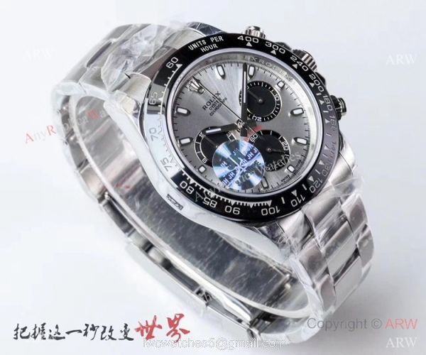 1:1 Swiss Rolex Cosmograph Daytona 4130 JH Factory Watch Silver or Gray Face