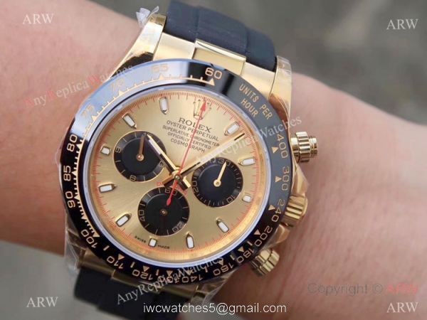 Swiss 4130 JH Factory Rolex Daytona Rubber Band Gray Dial Watch 40mm
