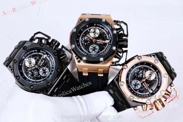 All Black Audemar Piguet Survivor Royal Oak Offshore Watches