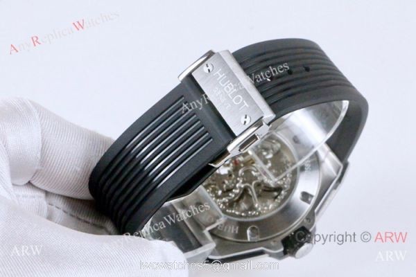 New Fake Hublot Geneve Big Bang Skeleton Watch Red Inner Rubber Strap