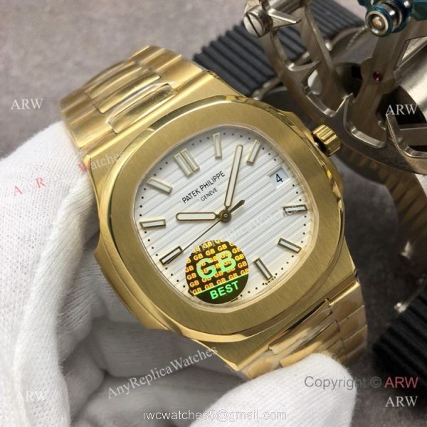 Swiss Grade 1 Copy Patek Philippe Nautilus GBF Swiss Cal.324 Yellow Gold Watch
