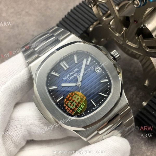 Swiss Grade Replica Patek Philippe Nautilus Blue Dial Watch GB Factory