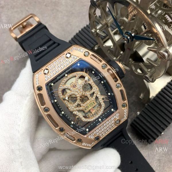 Swiss Richard Mille RM 052 Skull Rose Gold Watch Best Replica Watches China Dealer