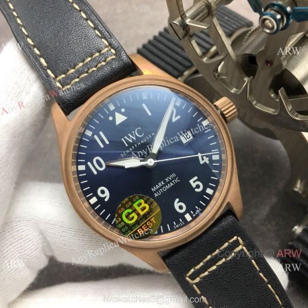 Super Clone IWC Big Pilots Spitfire Bronze Watch Blue Dial