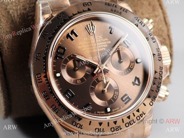 JH Factory Rolex Everose Replica Watch Swiss 4130 Daytona Brown Dial