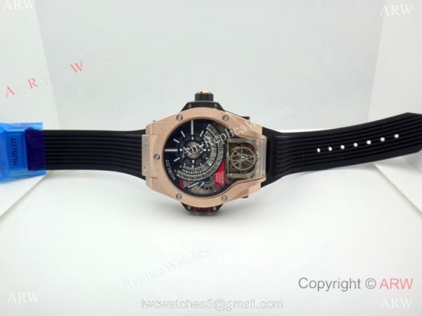 AAA Replica Hublot MP-09 Tourbillon Bi-Axis 49mm Watch Rose Gold Quartz Movement