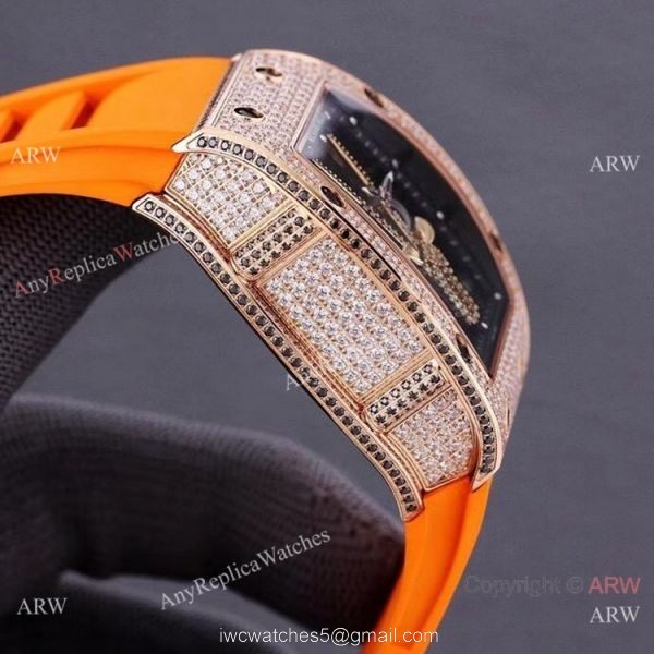 Swiss Quality Replica Richard Mille Goat Mask Automatic Watches Rose Gold