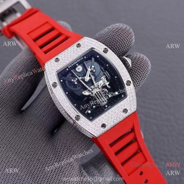 Swiss Quality Richard Mille Goat Mask Stainless Steel Diamond Watches AAA Replicas