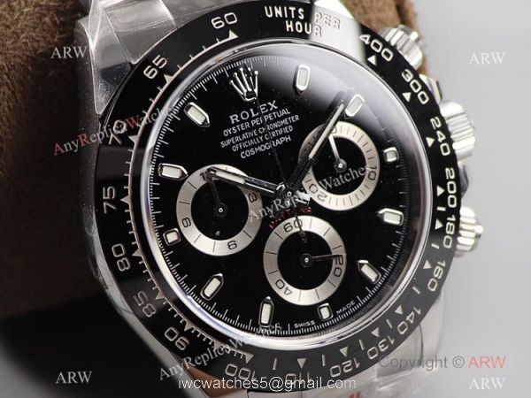 Noob V3 Rolex Daytona Stainless Steel Black Ceramic Watch AAA Replica