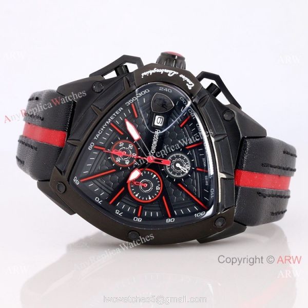 Copy Lamborghini Spyder 9004 Chronograph Men Watch All Black