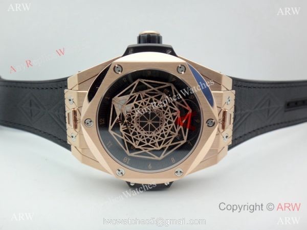 Swiss Grade 1 Hublot Big Bang Sang Bleu Rose Gold Watch HUB1213 Movement
