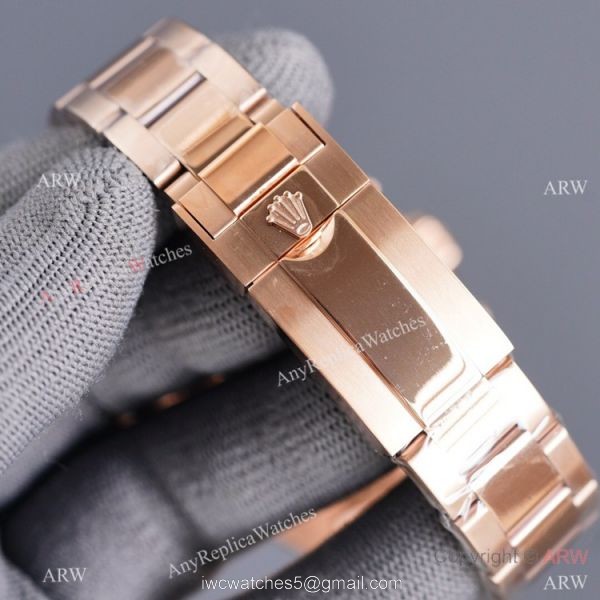 Swiss Quality Copy Rolex Rose Gold Daytona 40 Watch Black Ceramic Bezel Chocolate Dial