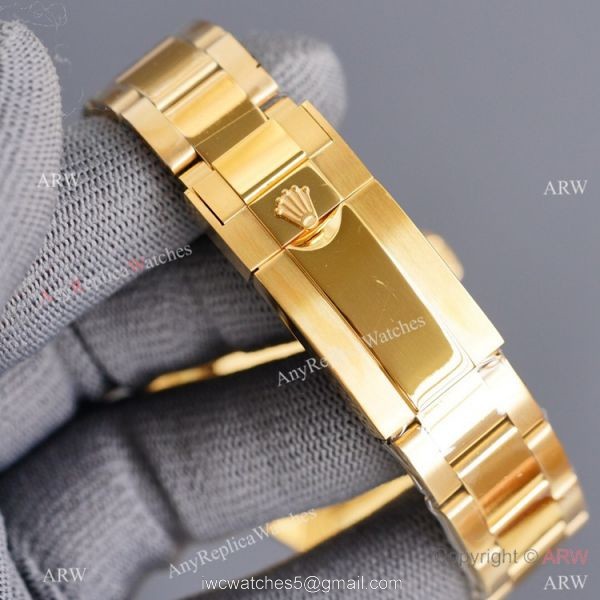 Swiss Quality Rolex Daytona 40mm Watch Black Ceramic Bezel Yellow Gold