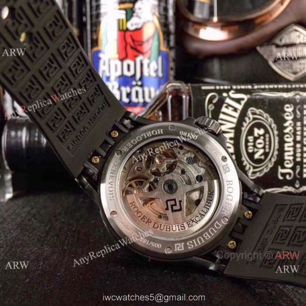 Copy Roger Dubuis Excalibur Skeleton Double Flying Tourbillon Watch SS Case