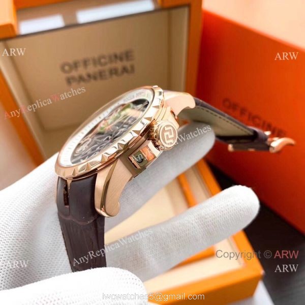 Roger Dubuis Excalibur Replica Watches SS Black Leather Strap