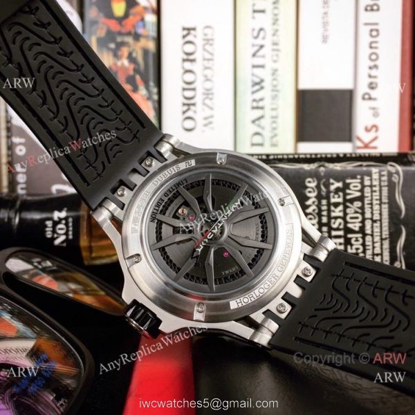 Fake Roger Dubuis Excalibur Lamborghini Huracan Watches Titanium Blue Rubber Band 46mm
