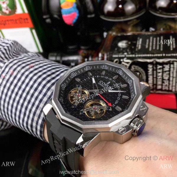 Replica Corum Admirals Cup Double Flying Tourbillon Black Dial Corum Watch
