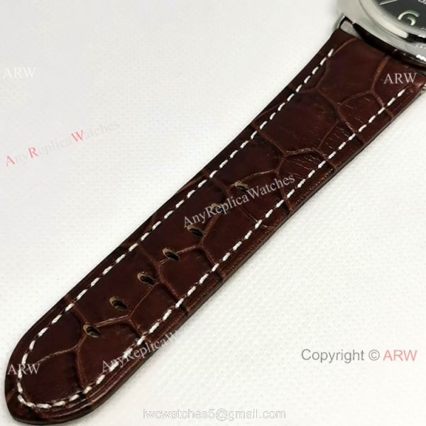 AAA Replica Panerai Radiomir 8 Days 45mm Watch Black Dial Red Leather Strap