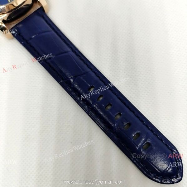 Replica Officine Panerai Luminor Watch 44MM Rose Gold Blue Dial