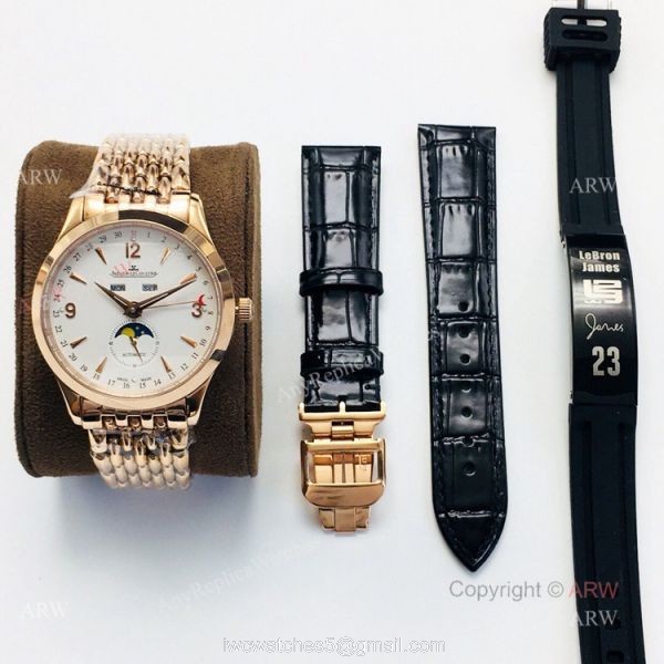(JLF) New Replica Jaeger-Lecoultre Moonphase Rose Gold Automatic Watch 40mm