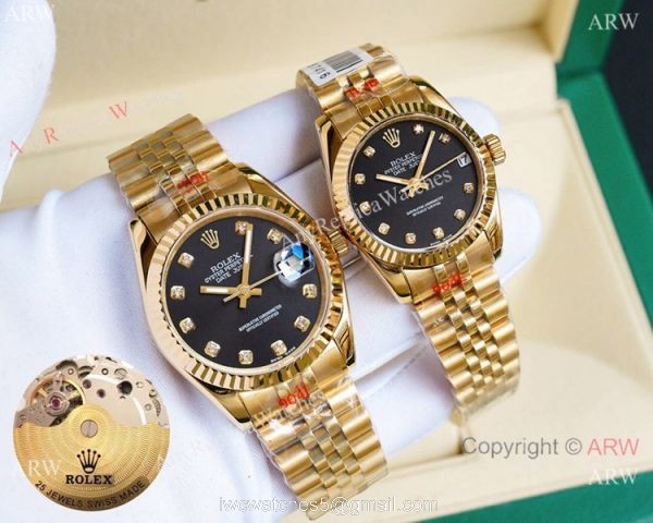 Replica Rolex Datejust Gold White Face Watches 36mm and 31mm