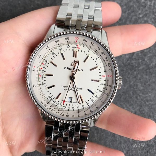 New Breitling Navitimer B01 White Dial Replica Watches 41mm