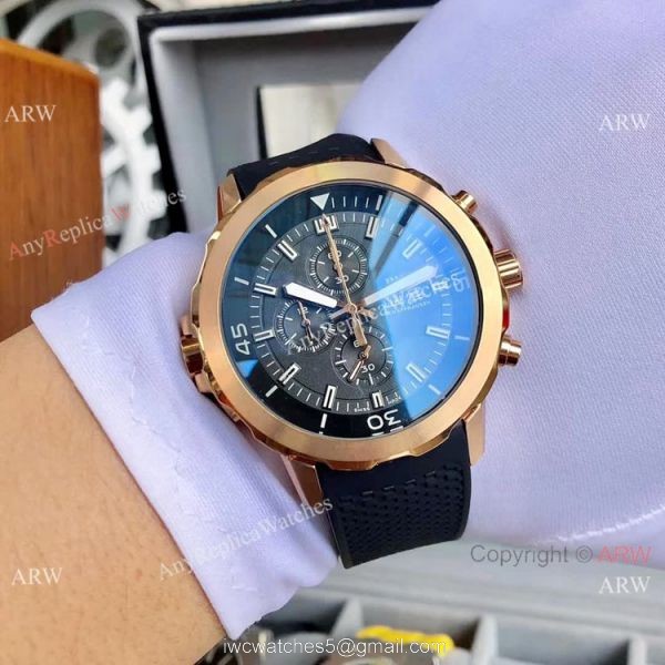 Fake IWC Schaffhausen Aquatimer 43mm Watches White Dial Rubber Strap