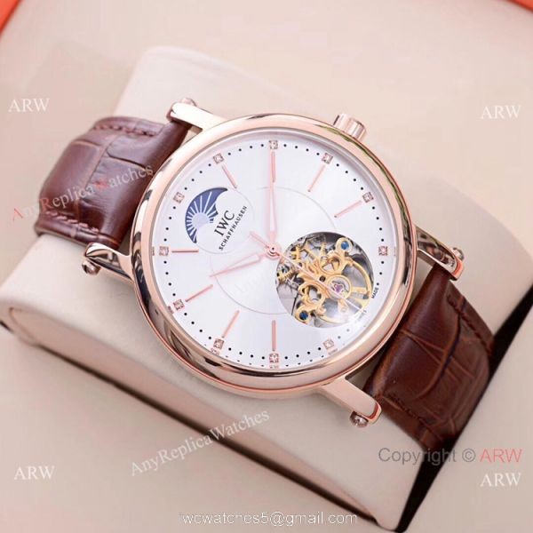 Copy IWC Schaffhausen Tourbillon Moon Face Watches 42mm Low Price