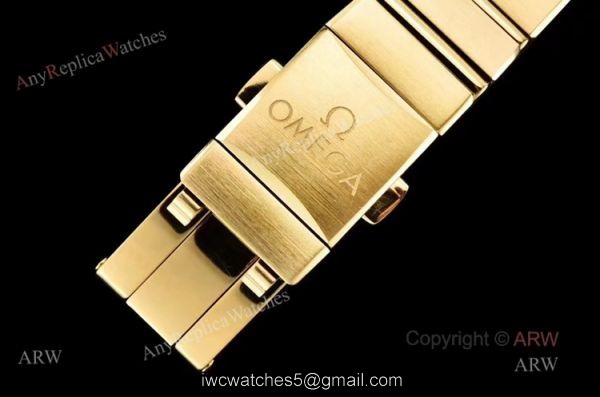 GF Factory Womens Omega Constellation Black Aventurine Dial Swiss Replica Watch