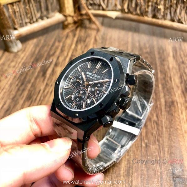 Black Steel Audemars Piguet Royal Oak Replica Watches Automatic