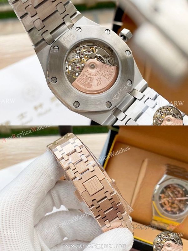 Replica Audemars Piguet Skeleton Royal Oak Watches Two Tone Rose Gold