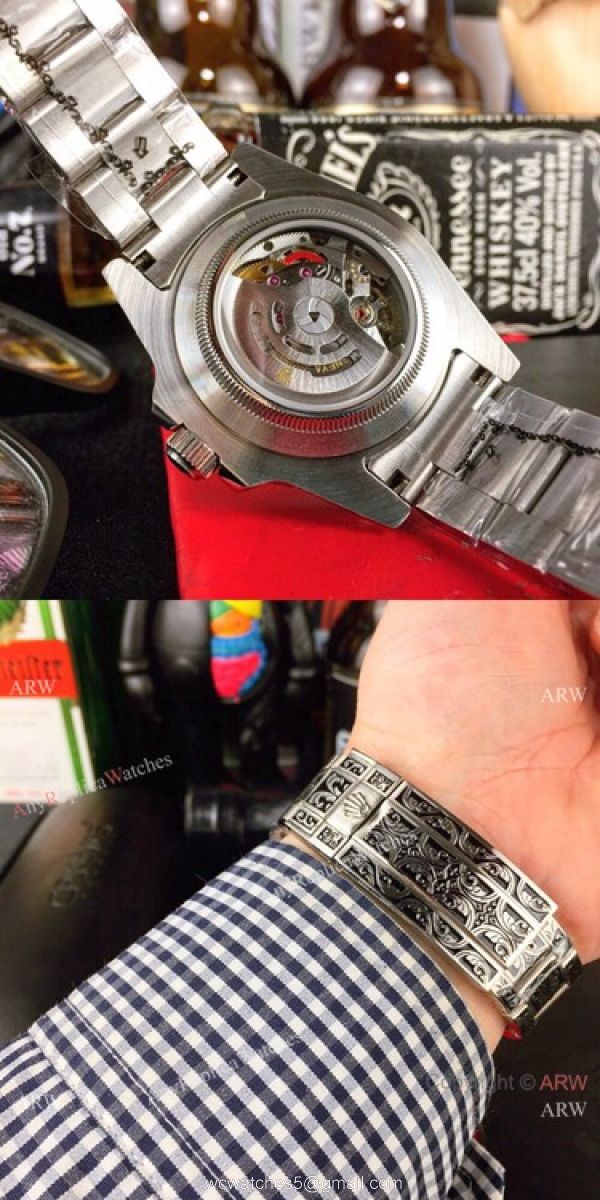 Best Replica Rolex Blue Face Submariner Engraving Blue Dial Watches