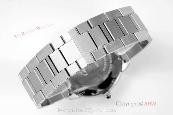 Swiss AAA Replica Ronde Solo de Cartier 9015 Watch Blue Dial Stainless Steel