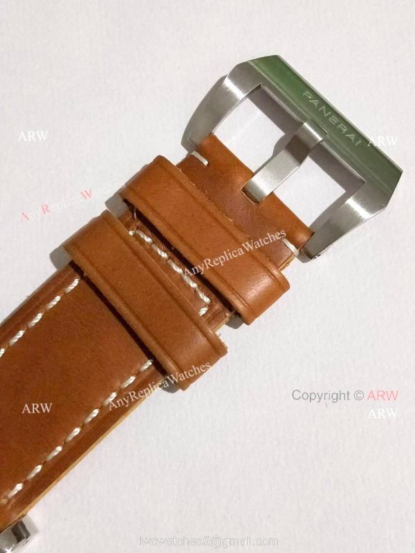 Panerai Luminor PAM 372 Replica Watch SS Brown Leather Strap