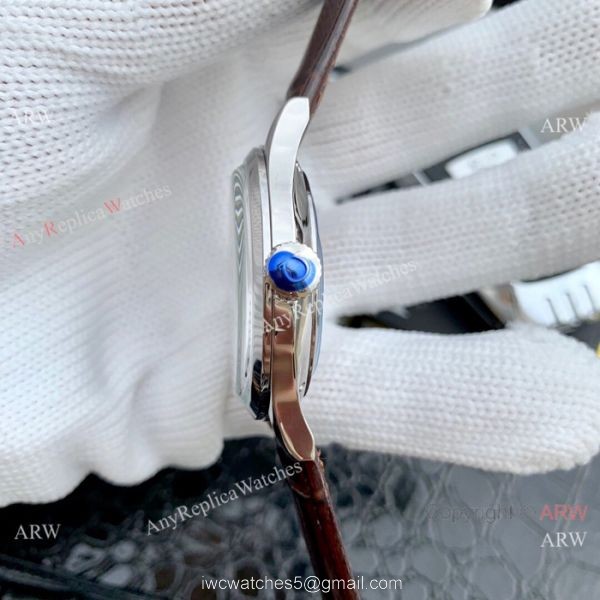 Omega Seamaster Replica Wristwatch SS Brown Leather Band