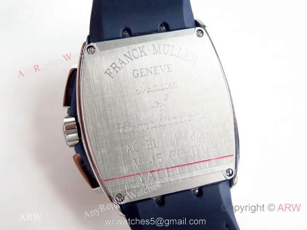 Swiss Clone Franck Muller Vanguard Yachting Blue Dial diamond Watch 7750 Movement