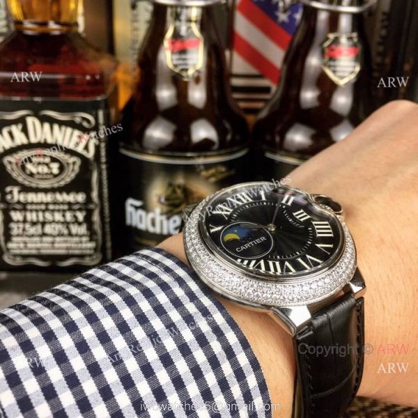 AAA Quality Cartier Ballon Bleu de Moon phase Diamond Copy watch