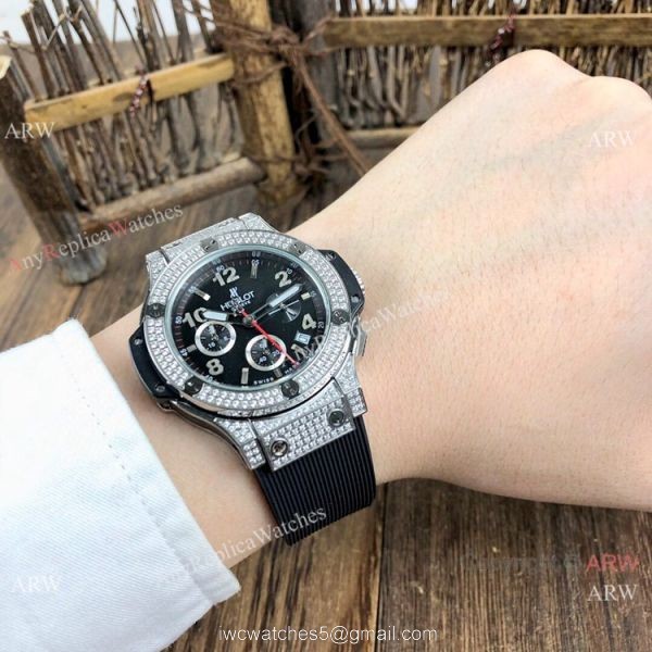 Hublot Big Bang Evolution 36mm Lady Watches Diamond Case Blue Dial